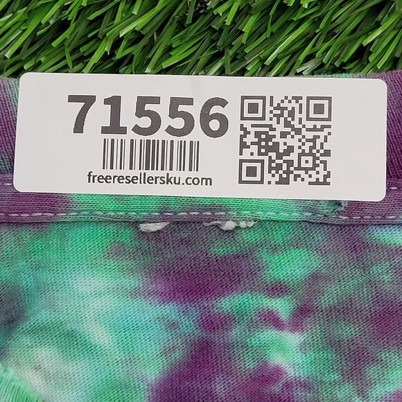 Vintage 90s Crumpled Tie-Dye Shirt XL 23x26 Green - Picture 8 of 14